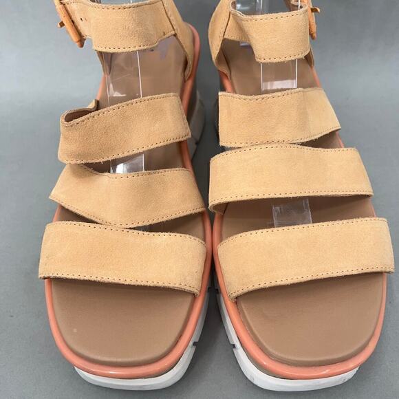 Sorel Suede Leather Wedge Sandals Womens 11 Strappy Modern Boho Y2K Style Summer - Picture 5 of 15